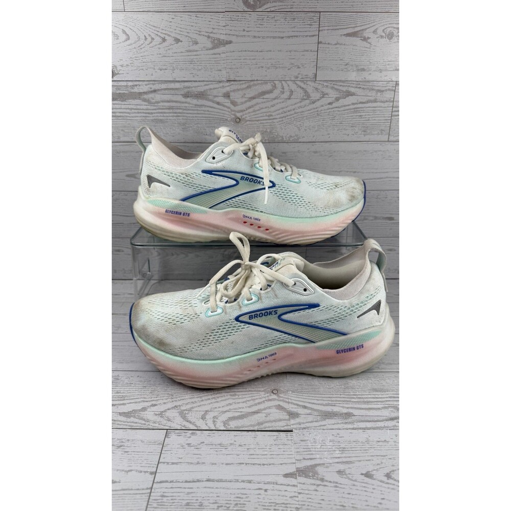 Brooks Glycerin GTS 22 1204351B110 White 9B Women's Sneakers Running Shoes #441
